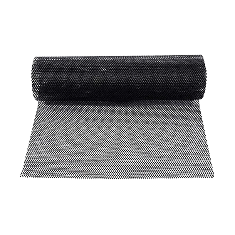 Black aluminium grille mesh sheet, full roll view, universal fit for BMW