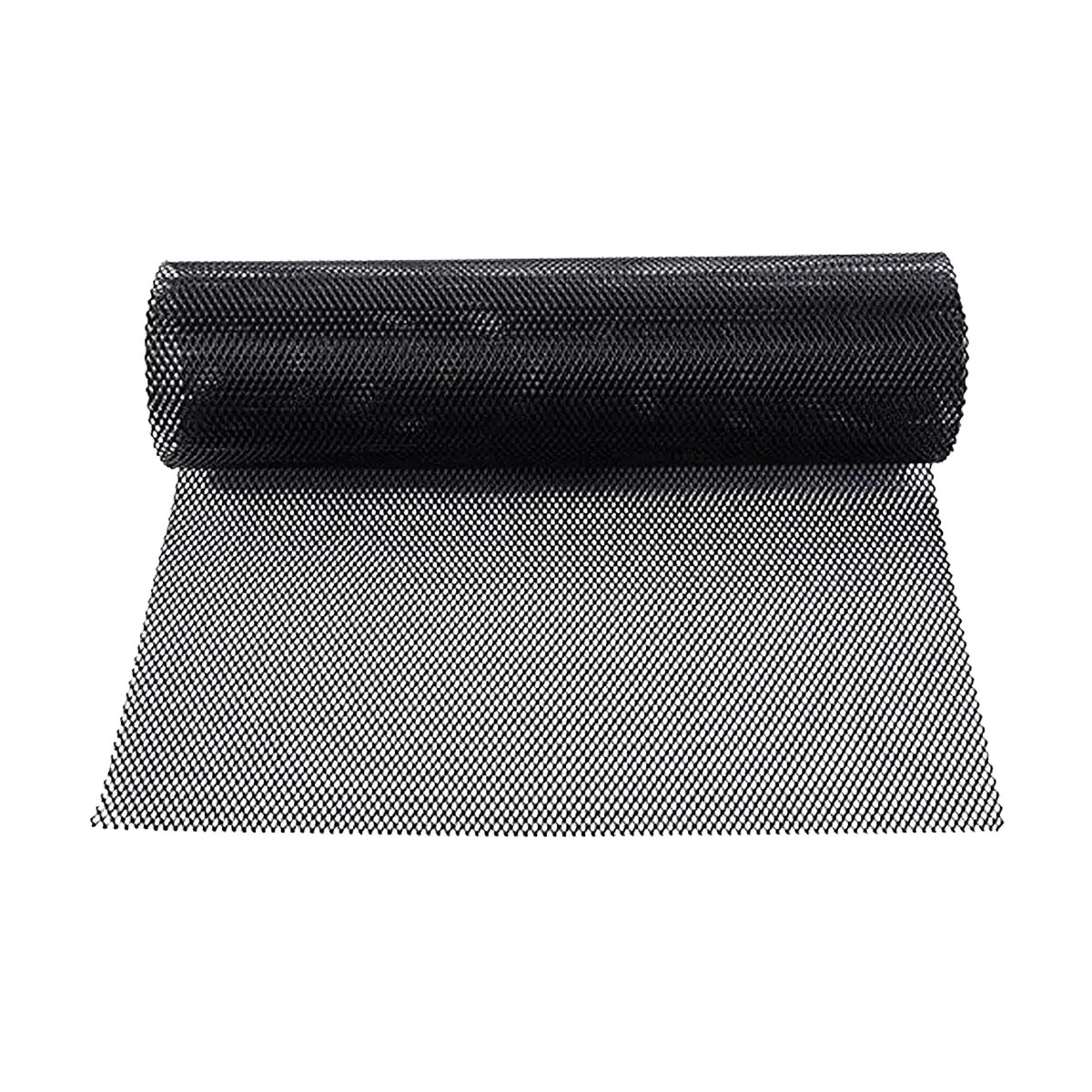 Black aluminium grille mesh sheet, roll front view, universal fit for BMW