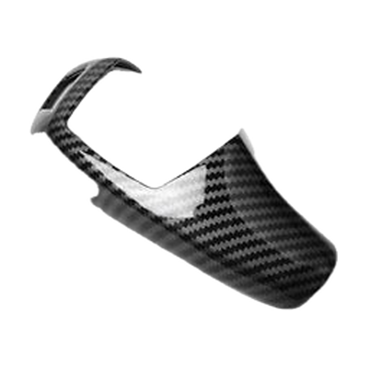 Black carbon fibre gear selector trim, Style A, right hand drive, for BMW F20, F30, F10, F25, F15 (2009-2021)
