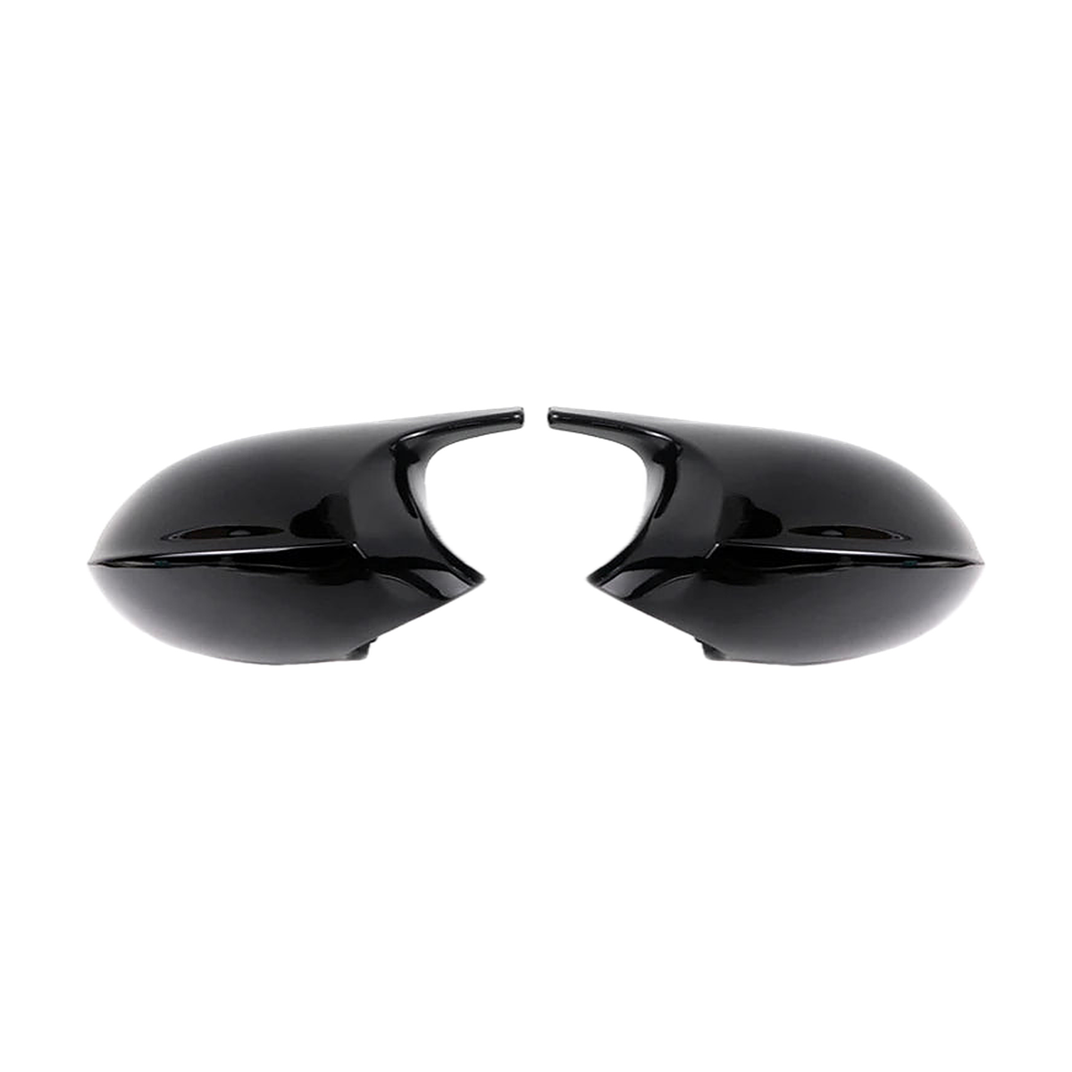 Gloss black mirror cap pair, pre LCI version, front view, for BMW E81 / E82 / E87 / E88 / E90 / E91 / E92 / E93