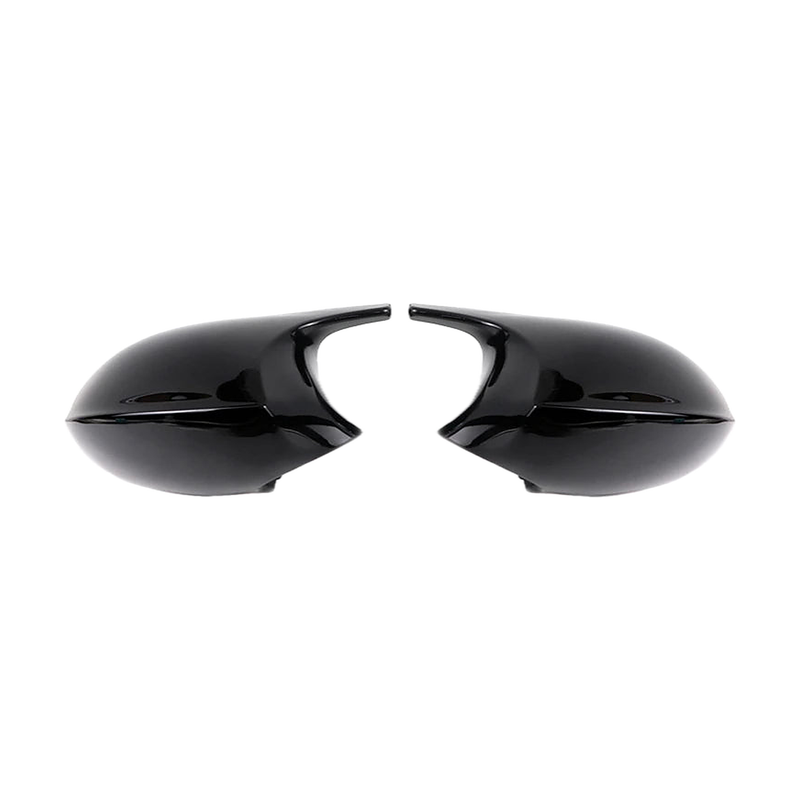 Gloss black mirror cap pair, pre LCI version, front view, for BMW E81 / E82 / E87 / E88 / E90 / E91 / E92 / E93