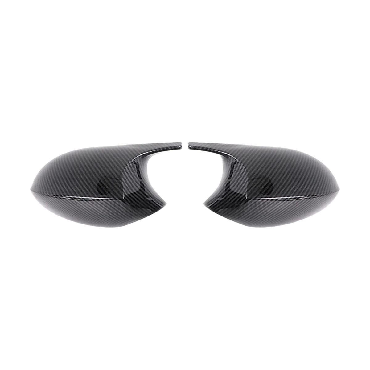 Carbon pattern mirror cap pair, pre LCI version, front view, for BMW E81 / E82 / E87 / E88 / E90 / E91 / E92 / E93