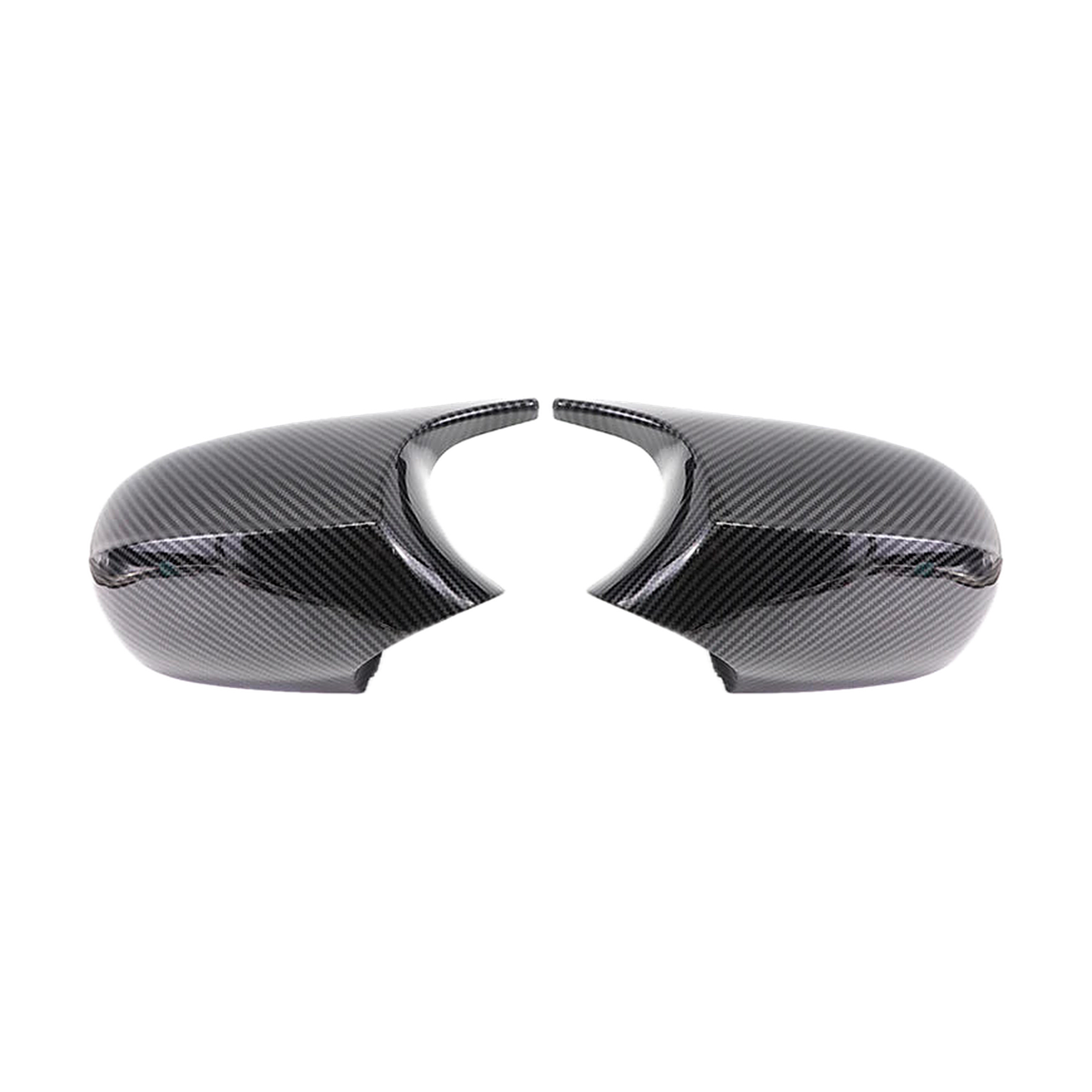 Carbon pattern mirror cap pair, LCI facelift version, front view, for BMW E81 / E82 / E87 / E88 / E90 / E91 / E92 / E93