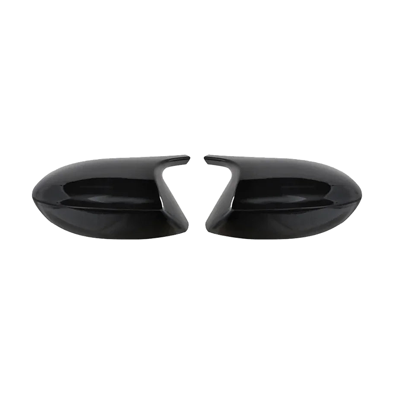 Gloss black mirror cover caps, pair, front view, for BMW Z4 E89 (2009-2016)