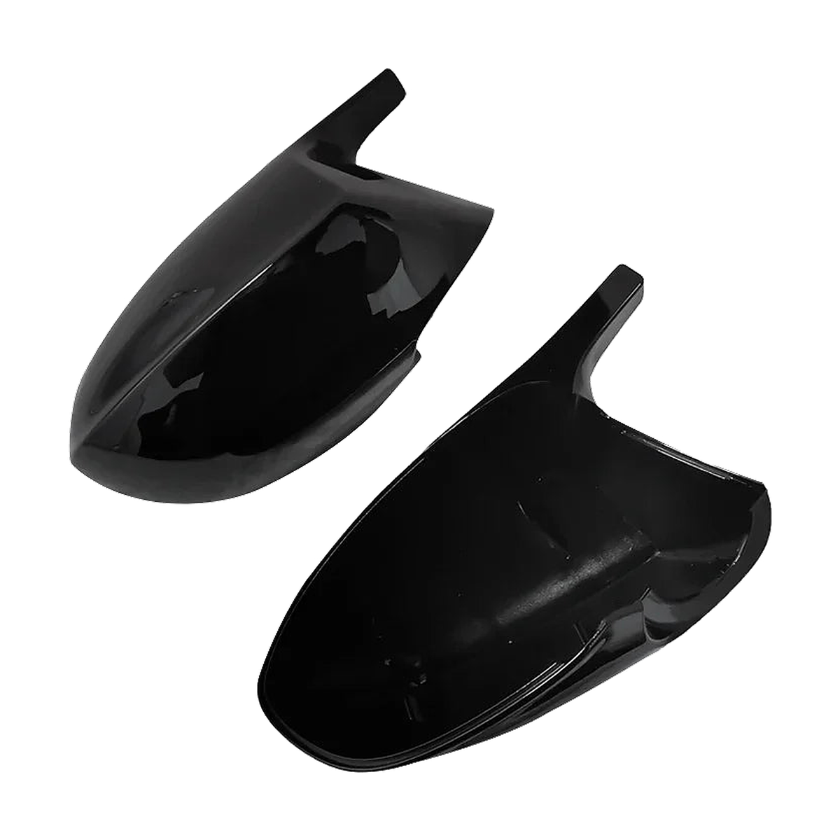 Gloss black mirror cover caps showing outer and inner sides, for BMW Z4 E89 (2009-2016)