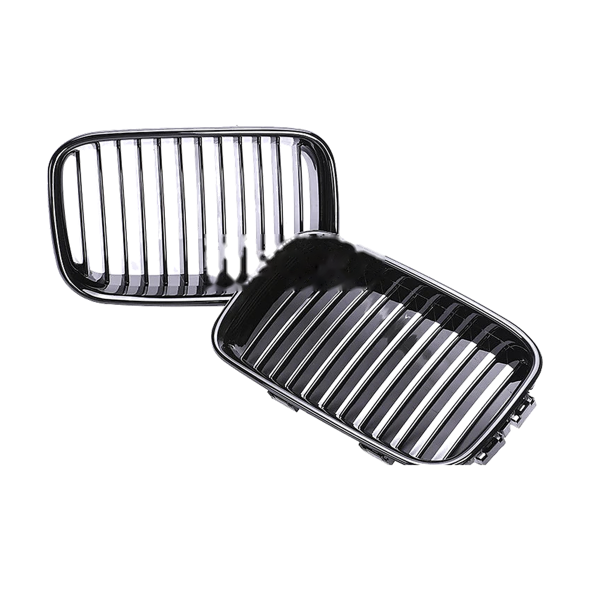 Single-slat gloss black kidney grille pair for BMW E36 Pre-LCI (1992-1996)