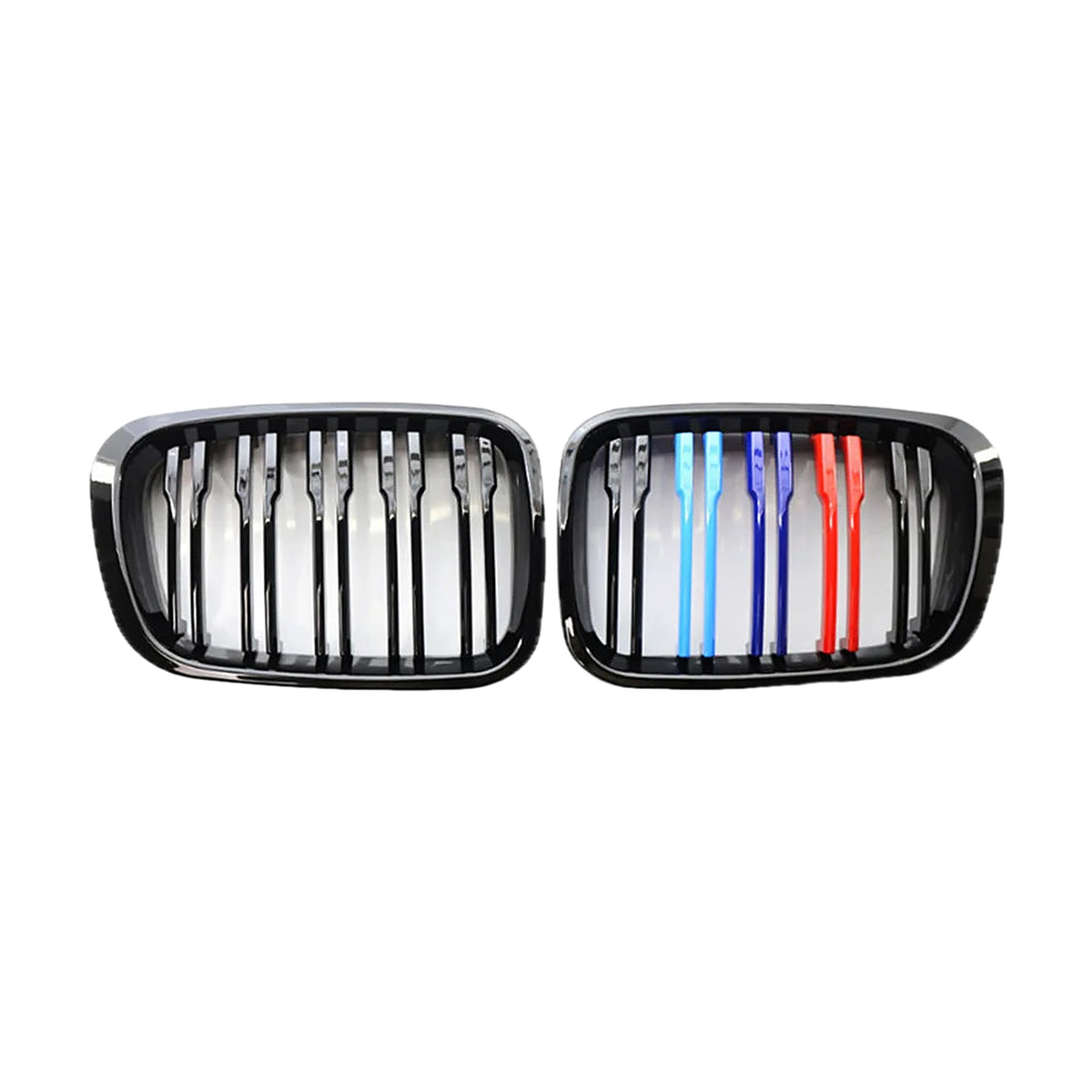 M-colour kidney grille pair for BMW 3 Series E46 4-Door, 1997-2001