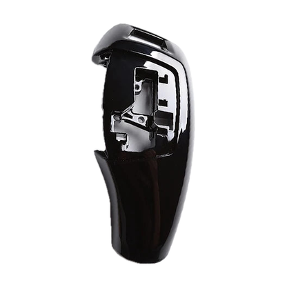 Design B gloss black gear selector knob cover, left hand drive, side view, for BMW F30 / F10 / F20 / F32 / F25
