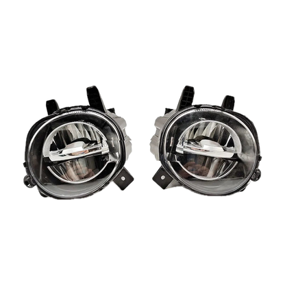 LED fog light pair with clear lens and chrome trim for BMW F21/F22/F23/F30/F31/F32/F33/F34/F36 (2012-2018)