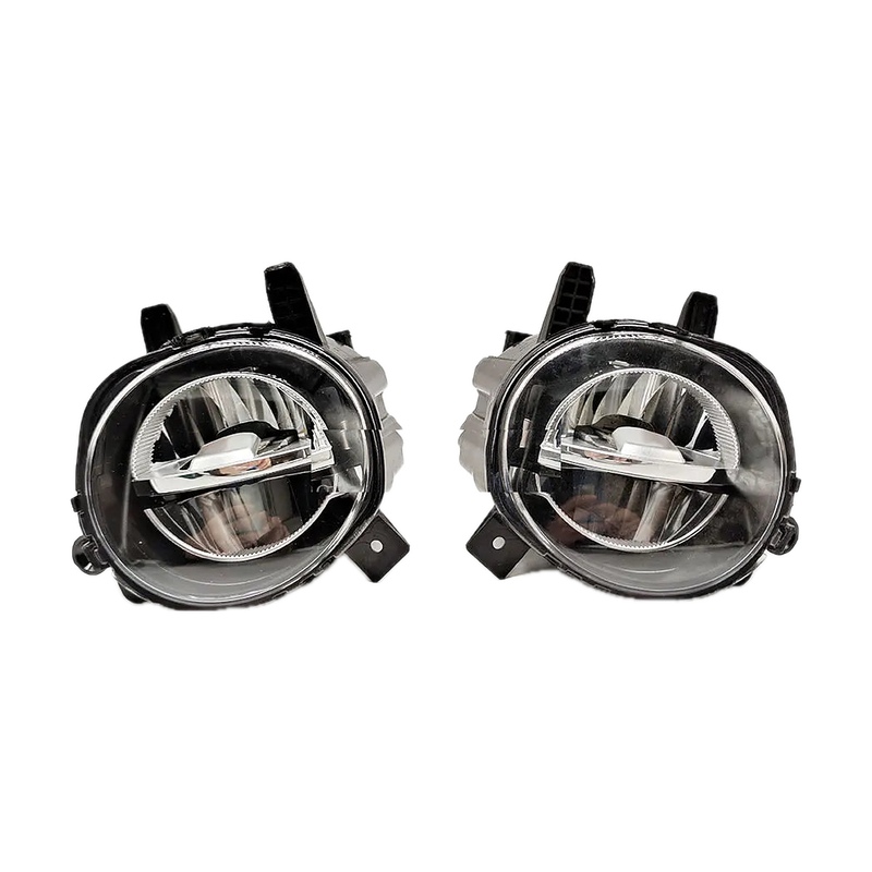 LED fog light pair with clear lens and chrome trim for BMW F21/F22/F23/F30/F31/F32/F33/F34/F36 (2012-2018)