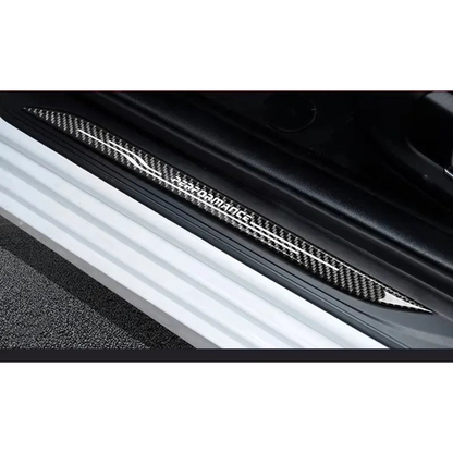 Carbon fiber door sill scuff plates, Performance logo, for BMW 5 Series F10 / F11 (2011-2017)