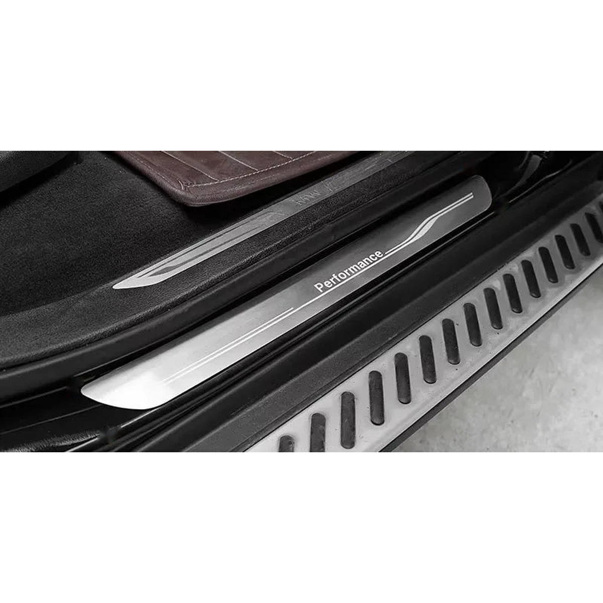 Stainless steel door sill scuff plate, Performance logo, for BMW X5 F15 (2014-2018)