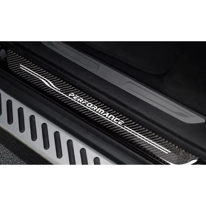 Carbon fiber door sill scuff plates, Performance logo, for BMW X5 F15 / X6 F16 (2014-2018)