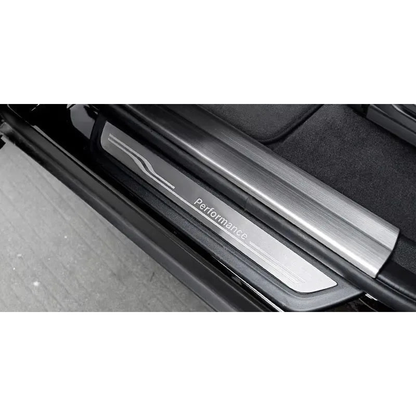 Stainless steel door sill scuff plate, Performance logo, for BMW X3 / X4 (2011-2017)