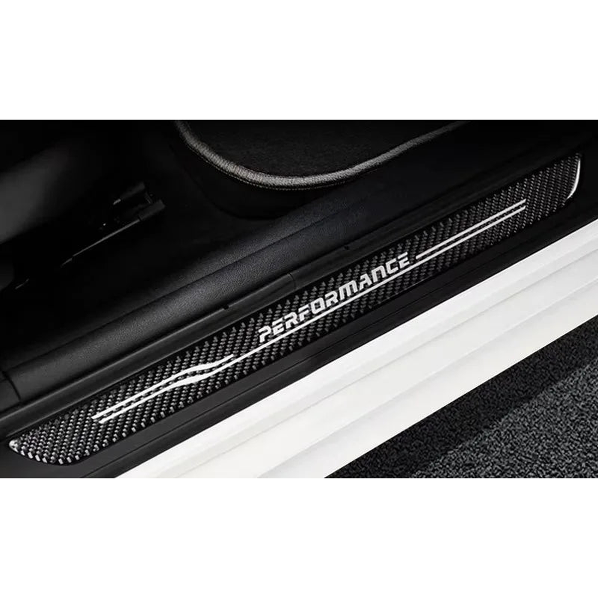 Carbon fiber door sill scuff plate, high equipped trim, for BMW 3 Series E90 (2005-2012)