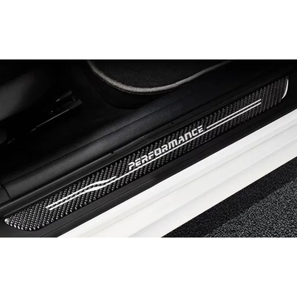 Carbon fiber door sill scuff plate, high equipped trim, for BMW 3 Series E90 (2005-2012)