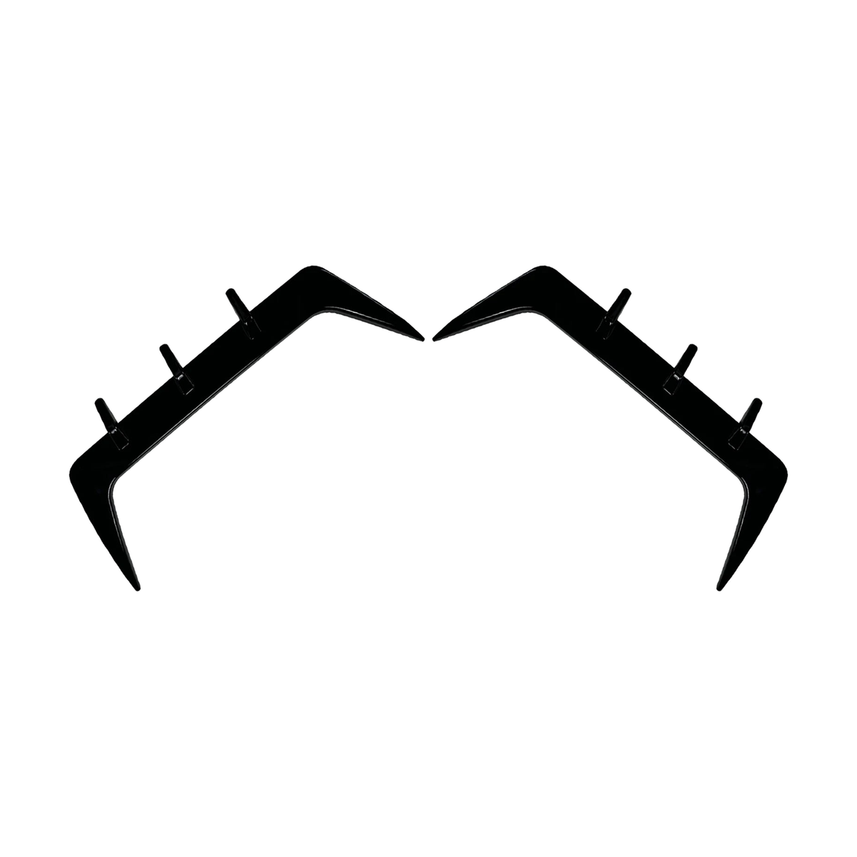 Glossy black rear bumper side vent trim pair, angled view, for BMW 2 Series F74 M Sport (2024+)