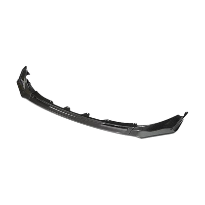 Carbon fiber V style front lip splitter, side perspective view, for BMW M3 G80 G81 and M4 G82 G83