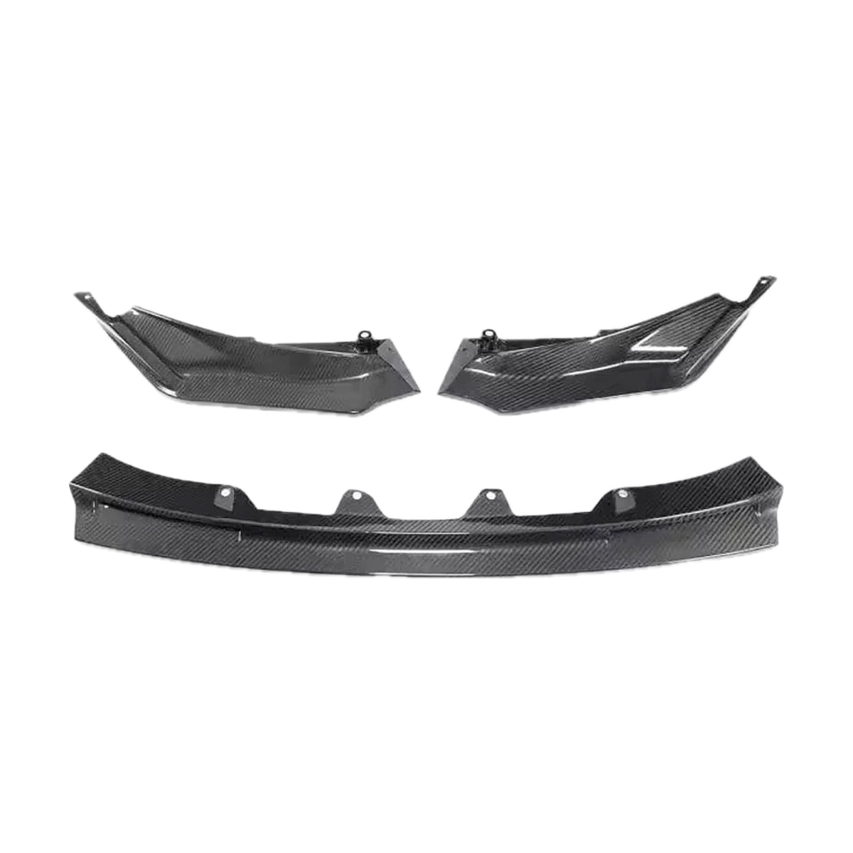 Carbon Fiber finish front lip splitter set, three piece kit, for BMW M3 G80 G81 and M4 G82 G83