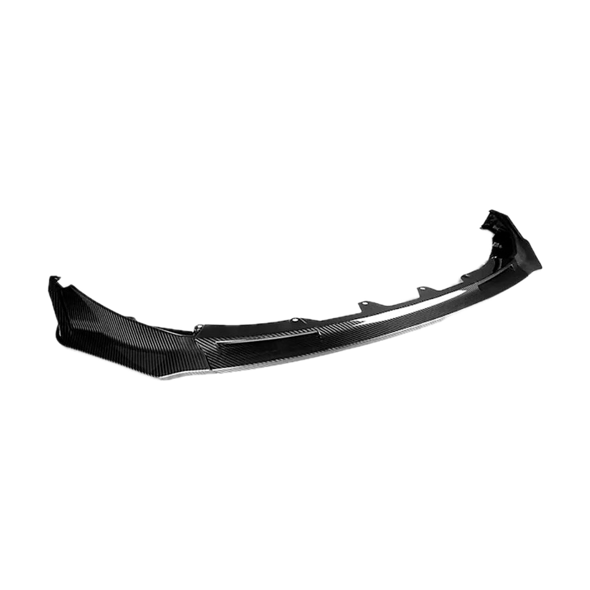 Dry Carbon finish front lip splitter, assembled view, for BMW M3 G80 G81 and M4 G82 G83