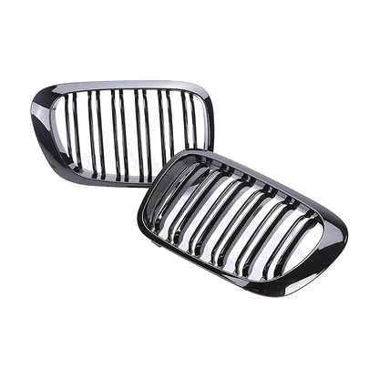 Gloss black dual slat kidney grille for 2-Door BMW 3 Series E46 Saloon and 2-Door (1998-2001)