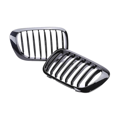 Gloss black single slat kidney grille for 2-Door BMW 3 Series E46 Saloon and 2-Door (1998-2001)