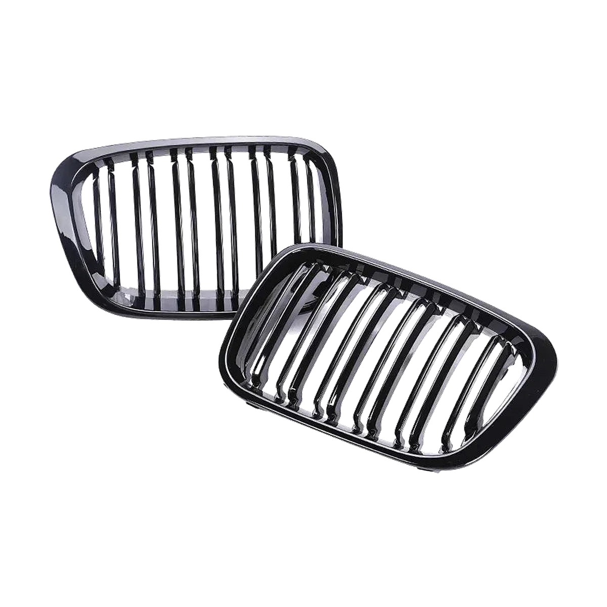 Gloss black dual slat kidney grille for 4-Door BMW 3 Series E46 Saloon and 2-Door (1998-2001)