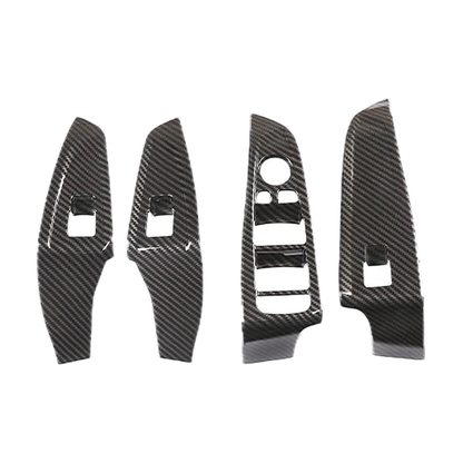 Carbon-look window switch panel covers, set of 4, No. 14, for BMW 3 Series G20 LHD 2020-2022