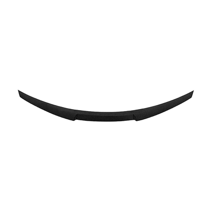 M4 style boot lip spoiler in carbon look finish, rear view, for BMW F32 / F33 / F36 4 Series