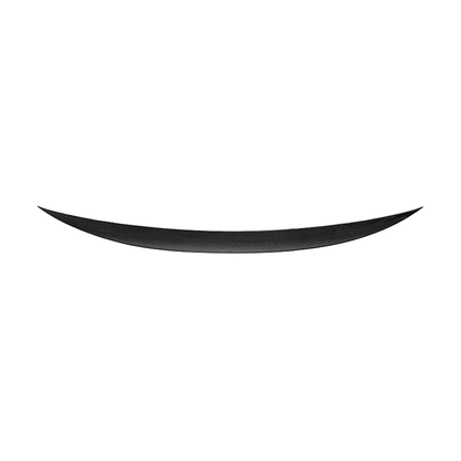 MP style boot lip spoiler in carbon look finish, rear view, for BMW F32 / F33 / F36 4 Series