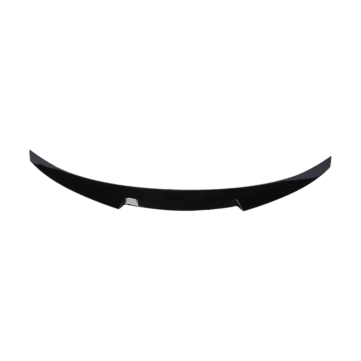 Gloss black M4 style rear boot spoiler, front view, for BMW F36 Gran Coupe