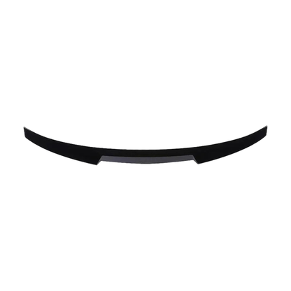 Gloss black M4 style rear boot spoiler, front view, for BMW F32 Coupe
