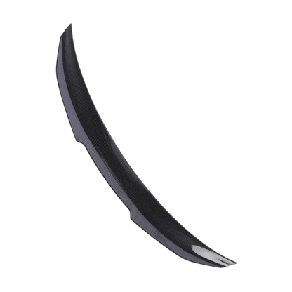 Carbon look M4 style rear boot spoiler, angled top view, for BMW F32 / F36