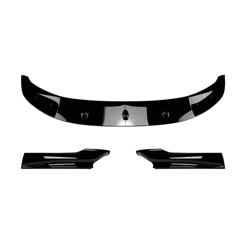 Gloss black front lip splitter with side winglets, full set for BMW 5 Series F10, F11 M Sport (2013-2016)