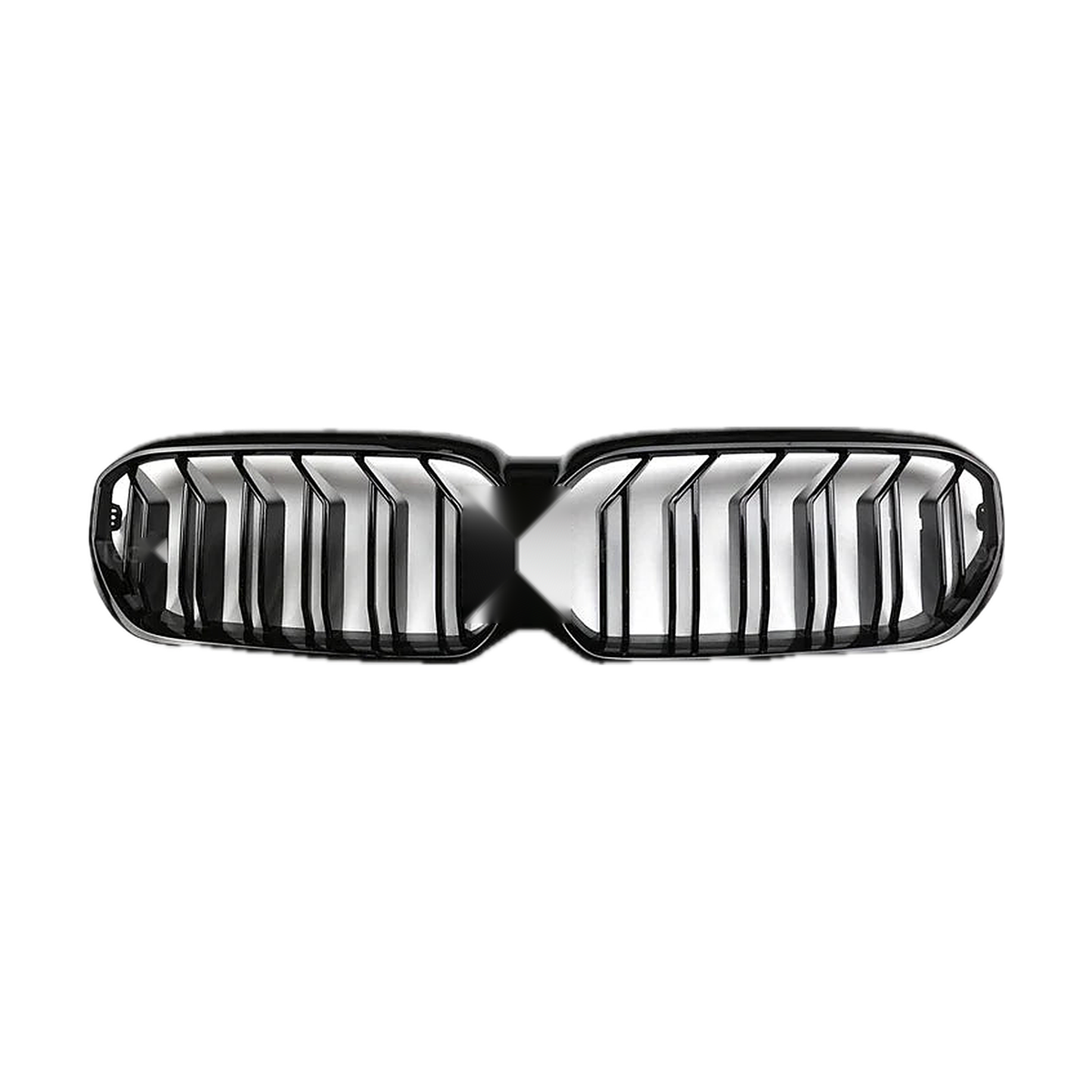 Gloss black double slat kidney grille, front view, for BMW 5 Series G30, G31, G38, M5 F90 LCI 2020 2023