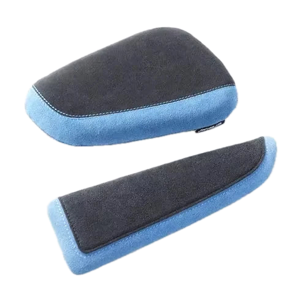 Black Alcantara elbow and knee pad set with blue trim, passenger side for BMW F30 / F20 / G20 / G30 / G01 / E70 / E71