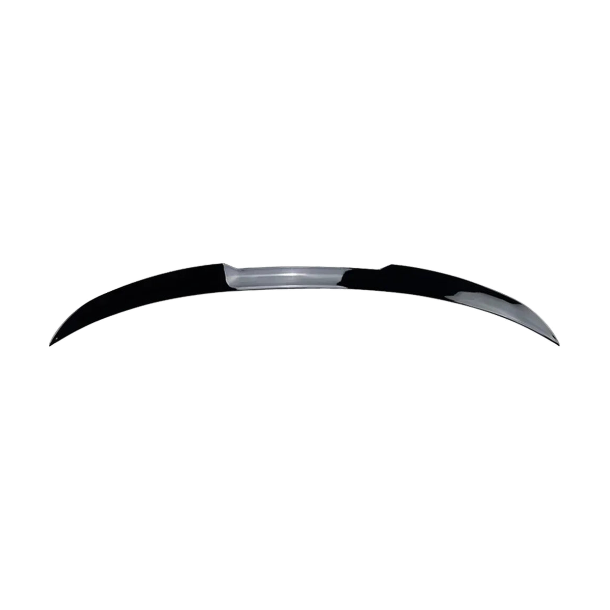 Gloss black M3-style rear roof spoiler for BMW 3 Series G20 (2019-2023), side profile view