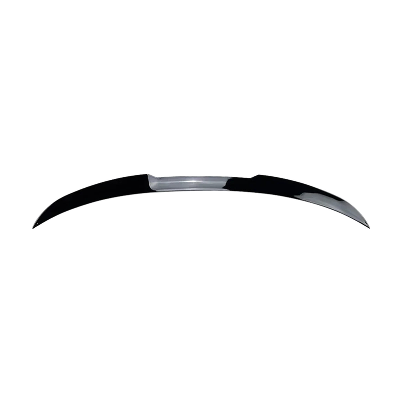 Gloss black M3-style rear roof spoiler for BMW 3 Series G20 (2019-2023), side profile view