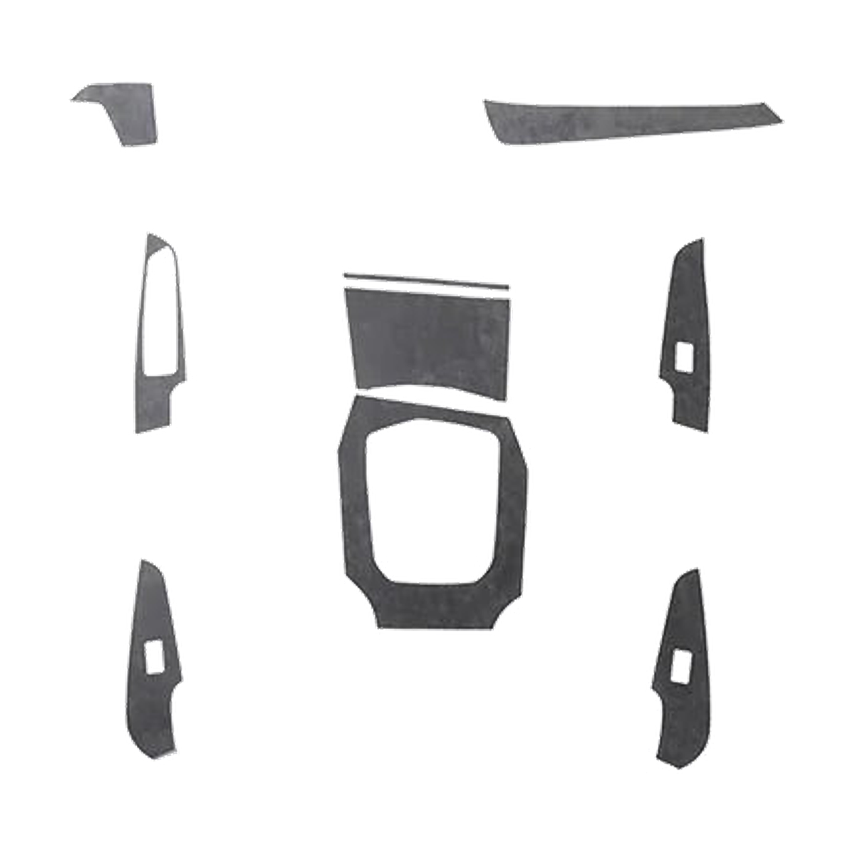 9 piece suede centre console and window switch trim set, left hand drive, for BMW G20 / G28 / G23