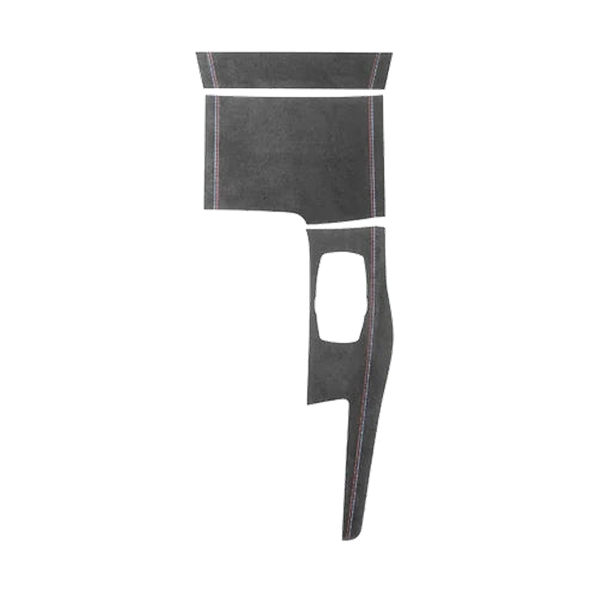 Black suede gear selector panel cover, left hand drive, for BMW 5 Series G30, G38 and 6 GT G32