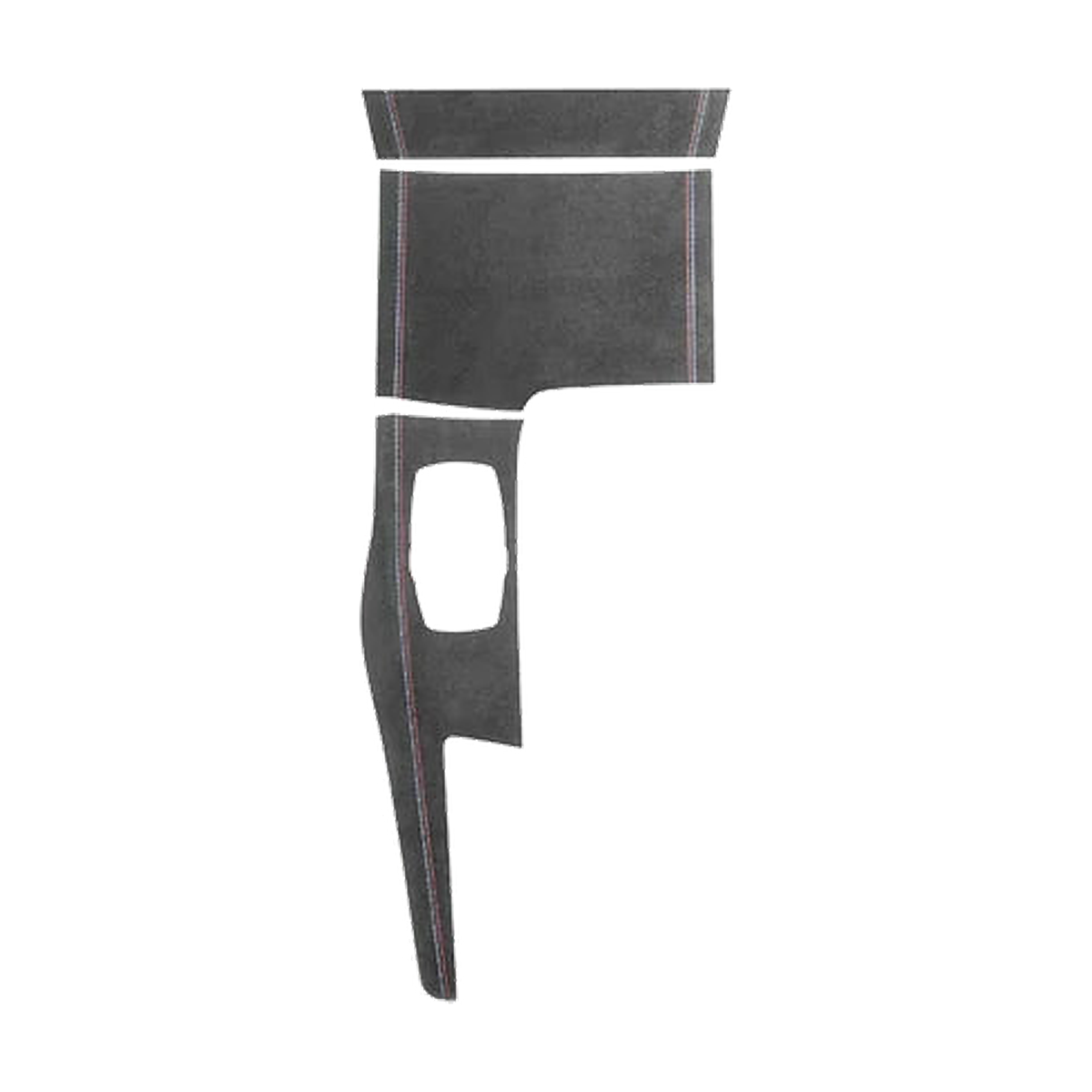 Black suede gear selector panel cover, right hand drive, for BMW 5 Series G30, G38 and 6 GT G32