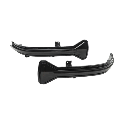 Smoked sequential LED mirror indicator pair for BMW G20 / G30 / G11, front lens view