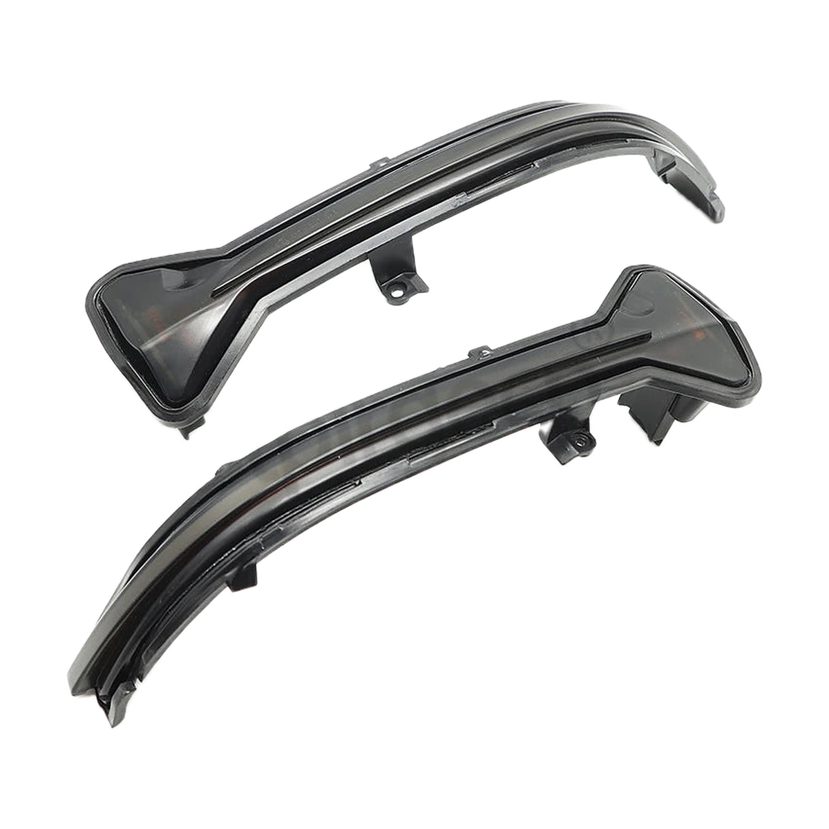 Smoked sequential LED mirror indicator pair for BMW G20 / G30 / G11, view from above