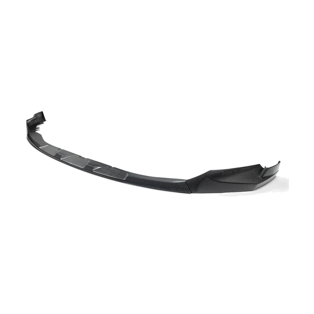 Carbon fiber look front splitter for BMW M3 G80 and M4 G82, G83 (2021-2023), angled view
