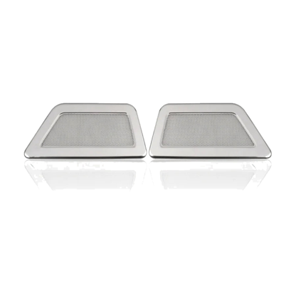 Silver rear seat air vent dust covers, pair, for BMW iX (2022-2025)