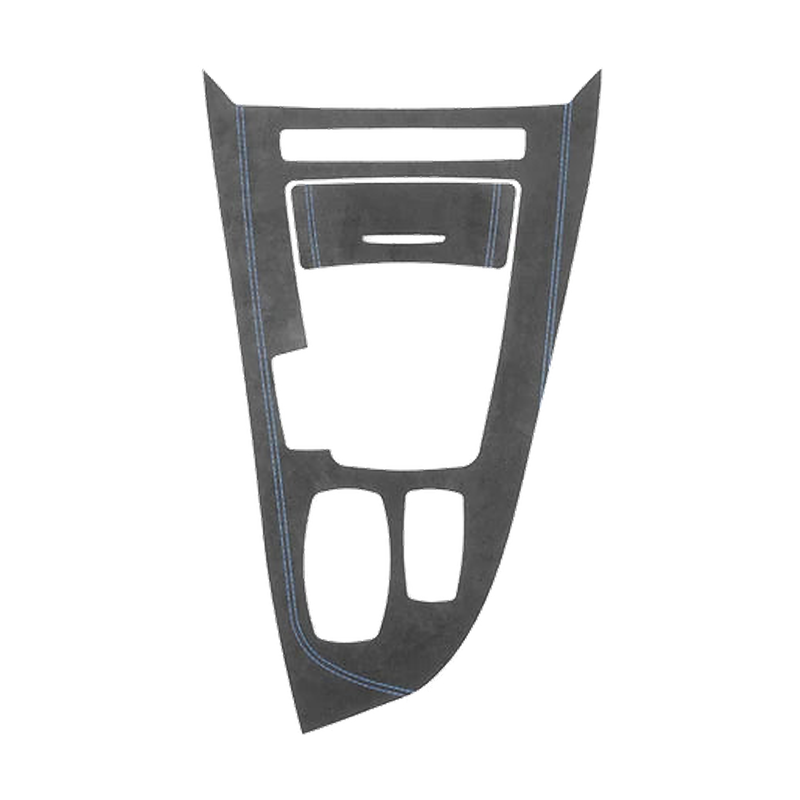 Black Alcantara gear shift panel trim with blue stitching, LHD, for BMW Z4 E89 (2009-2016)