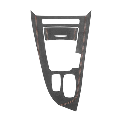 Black Alcantara gear shift panel trim with orange stitching, RHD, for BMW Z4 E89 (2009-2016)