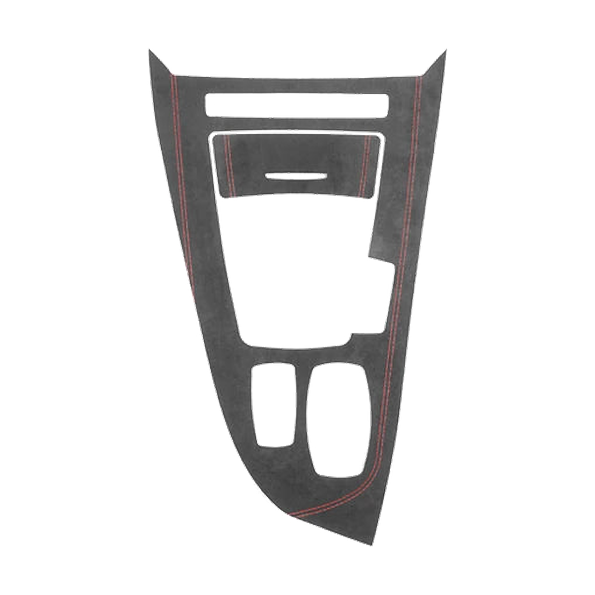 Black Alcantara gear shift panel trim with red stitching, RHD, for BMW Z4 E89 (2009-2016)
