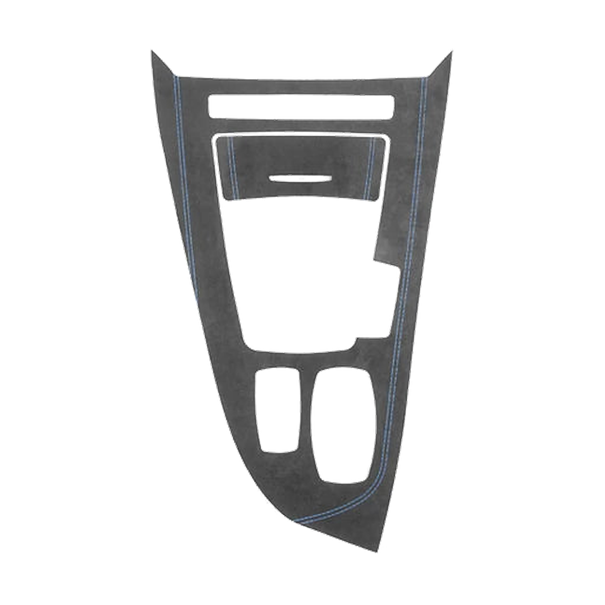 Black Alcantara gear shift panel trim with blue stitching, RHD, for BMW Z4 E89 (2009-2016)