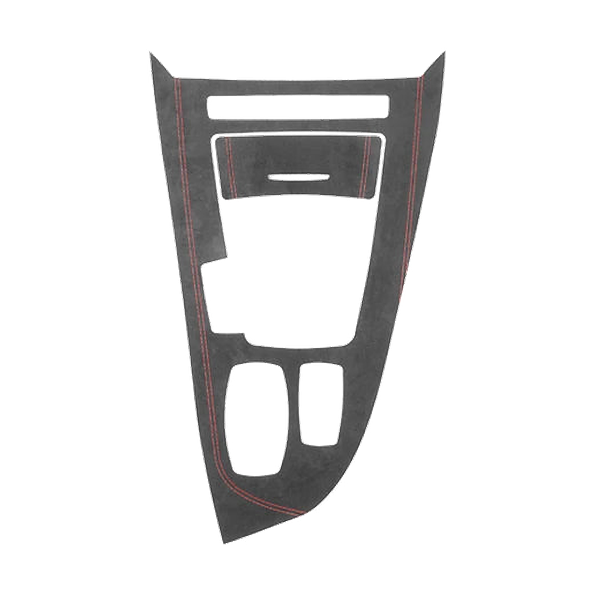 Black Alcantara gear shift panel trim with red stitching, LHD, for BMW Z4 E89 (2009-2016)